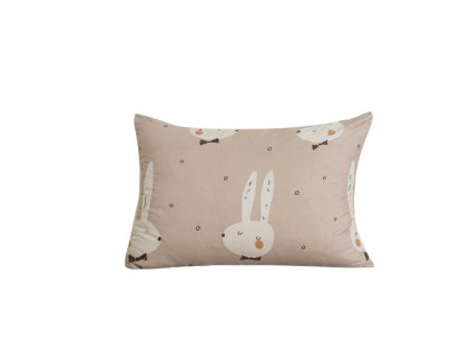 Béžový povlak na polštář WHITE RABBIT 50x70 s motivem králíčka