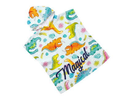 81344 detske ponco happy dino barevne 60x120 cm