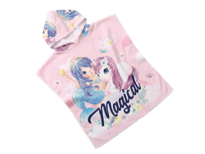 81347 detske ponco magical ruzove 60x120 cm