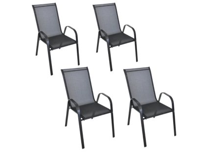 Kvalitní zahradní křesla TAVERNO 4 ks černé pro terasu a balkon