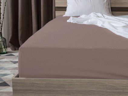 Jersey prostěradlo hnědé 180x200 cm – přírodní elegance