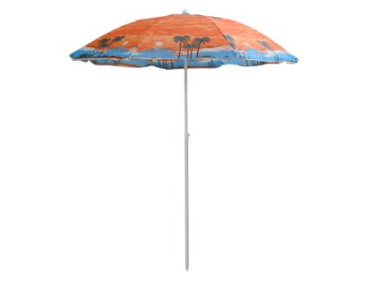 Oranžový plážový slunečník SUNSET BEACH 180 cm s palmami