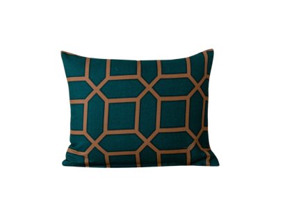 Stylový flanelový povlak KERNAL 40x50 cm zelený s geometrickým vzorem