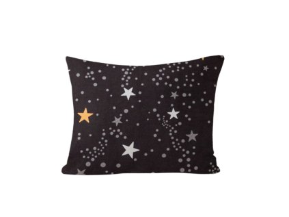 Flanelový povlak STELLAR 40x50 cm tmavě šedý s hvězdným motivem