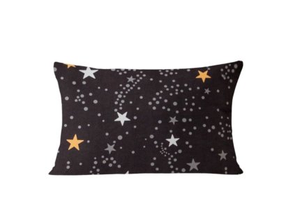 Flanelový povlak STELLAR 50x70 cm tmavě šedý s hvězdným motivem