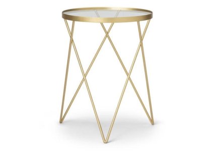 Elegantní odkládací stolek EMILY zlatý s kulatou deskou Ø 35,5 cm
