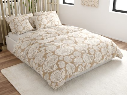 Povlečení z mikrovlákna SNAIL SHELL hnědé s motivem ulit