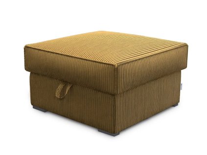Stylový hořčicový taburet COSARO s úložným prostorem 65 x 65 cm