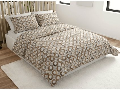 Moderní hnědo-šedé povlečení CIRELLO z jemného mikrovlákna