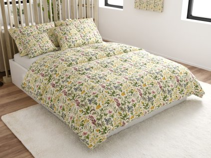 Bavlněné povlečení HERBELLE barevné s květinovým motivem