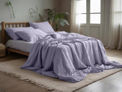 Luxusní mušelínové povlečení MUSSARI světle fialové pro klidný spánek