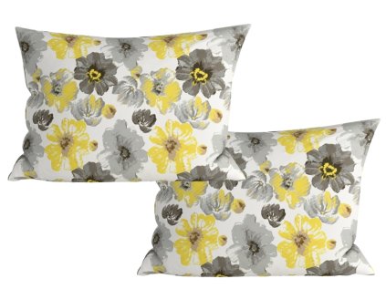 Dekorační povlaky FEONELLE žluto-šedé 50x70 cm sada 2 ks z mikrovlákna