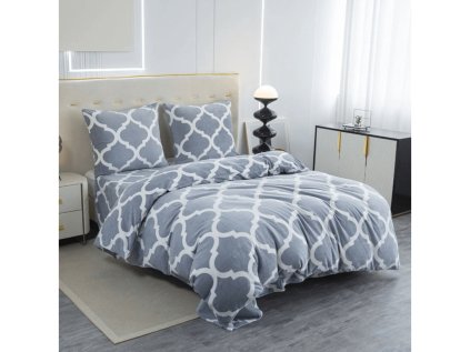Světle šedé mikroplyšové povlečení MALAGA pro zimní noci