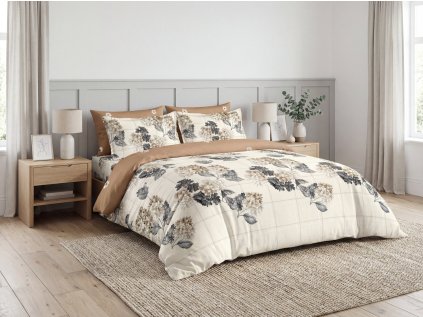 Lenjerie de pat dubla DUO SENSE NATIVA modelata + husa pentru perna 40x50 cm GRATUIT