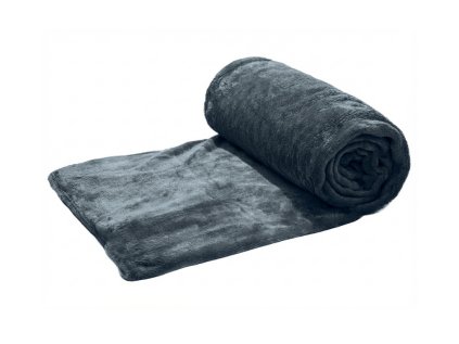 Tmavě šedá mikroplyšová deka CALMI 150×200 cm – hřejivá a hebká