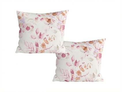 Set 2 bucati huse decorative pentru perna din microfibra FLORANY 45x45 cm, alba