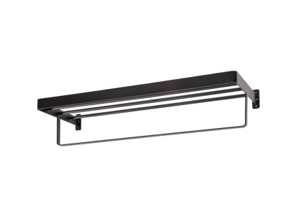 Nástěnný věšák na ručníky HANDY 60x22 cm černý do moderní koupelny