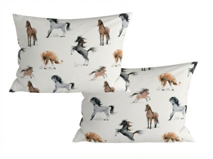 Povlaky HORSE DREAM bílé 40x60 cm s motivem koní