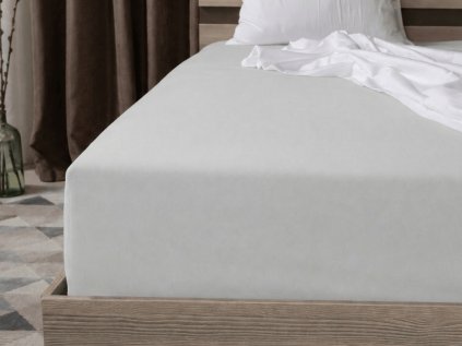 Cearsaf jersey cu lycra argintiu 180 x 200 cm