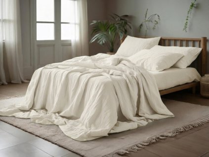 Lenjerie de pat PURELY muselin crema