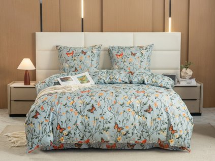 Povlečení z mikrovlákna MONARCH WINGS světle modré s motýlím motivem