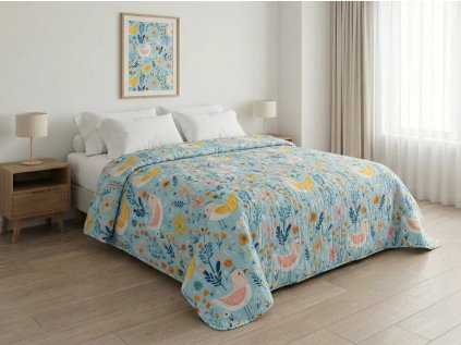 Cuvertura de pat SPRING TWEET, colorată