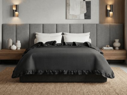 Elegantní Přehoz na postel MONTEGO, černý pro moderní ložnici