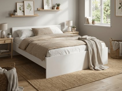 Postel ELISA 120 x 200 cm bílá moderní jednolůžko do ložnice