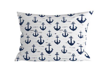 Fata de perna din bumbac NAVYSTA POLY 50x70 cm, albastru-alb