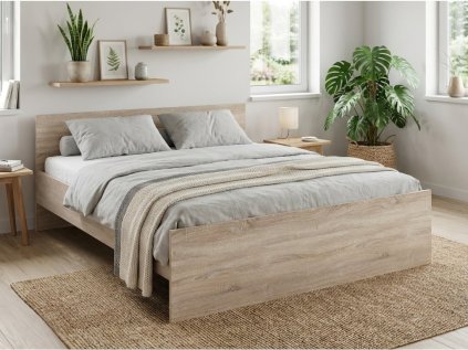 Postel ELISA 180 x 200 cm dub sonoma moderní dvoulůžko do ložnice