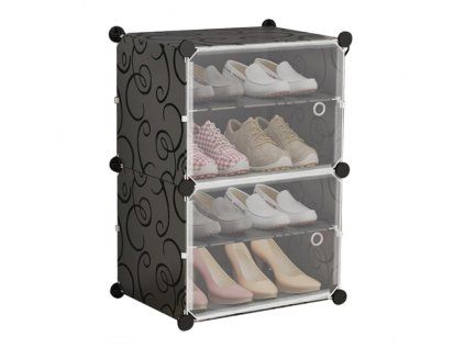 Modulární botník SHOZIX 23x33 cm šedý s průhlednými dvířky