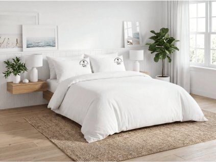 Bílé bavlněné povlečení PLAIN BEAUTY s elegantním jednoduchým designem