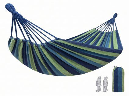 Houpací síť ZENVIO 200x80 cm modrá s taškou zdarma pro pohodlný relax