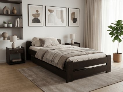 Pat de o persoana Emily 90x200 cm, nuc