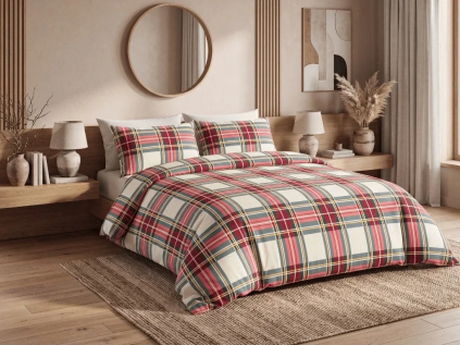 Krepové povlečení LANSO POLY barevné s elegantním kostkovaným vzorem