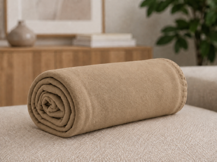 Fleecová deka FLEORA hnědá z měkkého a příjemného materiálu