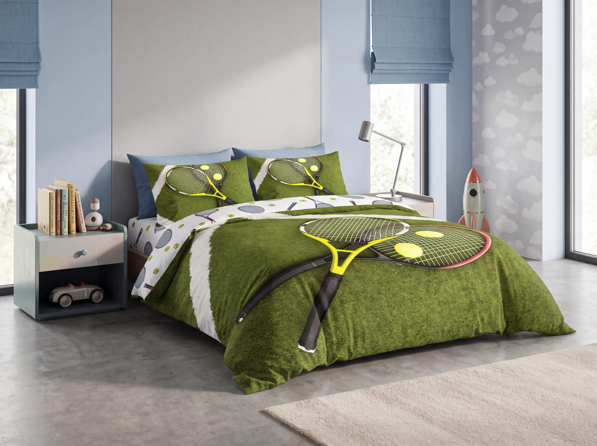 Lenjerie de pat din bumbac TENIS verde Dimensiune lenjerie de pat: 70 x 90 cm | 140 x 200 cm