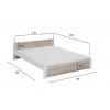 Pat dublu Ikaros, alb/stejar sonoma 140x200 cm