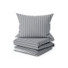Caprivi šedé povlečení s proužkovým vzorem a hotelovou kapsou, 100% bavlna