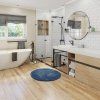 42096 1 kulaty tmave modry koberec morko 80 cm