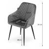 44085 2 tmave modre sametove jidelni kreslo nugat