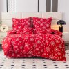 Kvalitní povlečení z mikrovlákna SNOWFALL červené pro vánoční náladu