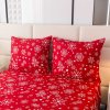 Červené povlečení SNOWFALL z mikrovlákna s dekorativními vločkami