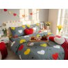 Lenjerie de pat din bumbac COLORED HEART gri