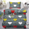 Lenjerie de pat din bumbac COLORED HEART gri