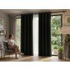 Designový 2x černý závěs OXFORD 140x250 cm s kovovými kroužky