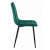 Verde inchis scaun bucatarie LIBRA din catifea cu picioare negre