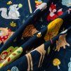 Stylový přehoz na postel ANIMALS modrý s barevnými zvířecími motivy