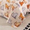 Elegantní přehoz na postel COLORED CATS krémový s kočičím designem
