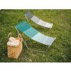 61552 7 sada 2 ks skladacich plazovych lehatek sand zelene pruhy pro relax u vody